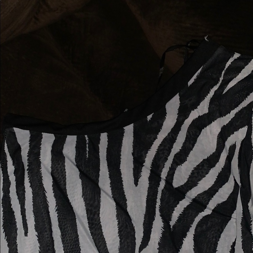 Off the shoulder zebra print blouse